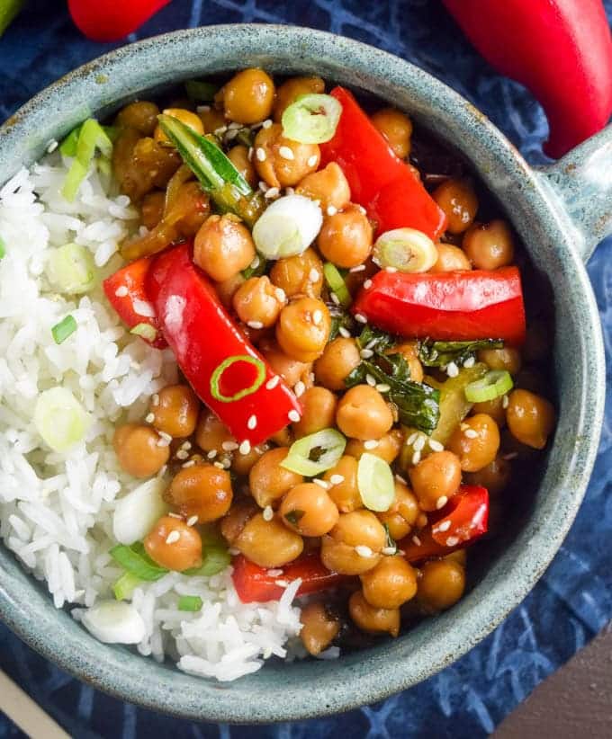 Kung Pao Chick Peas for a Flavory Explosion