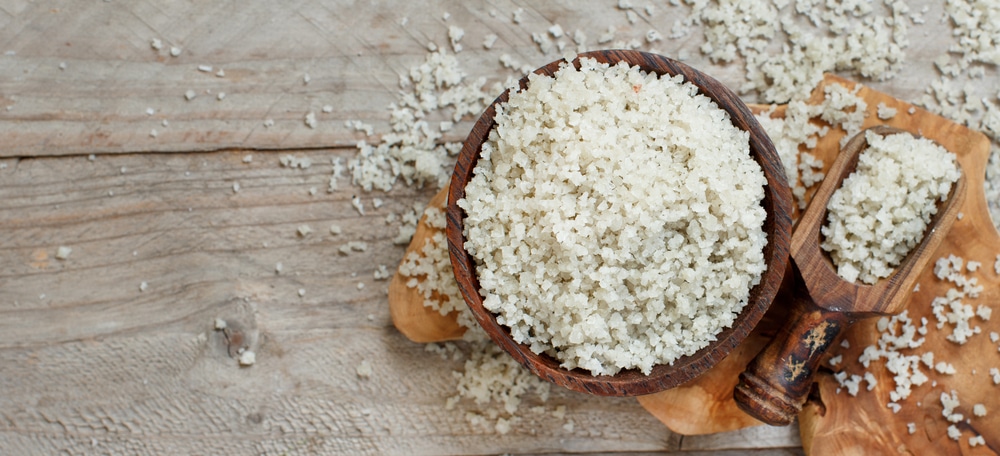 Celtic Grey Sea Salt in a bowl with a spoon