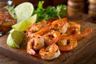 Delicious Sauteed Shrimp With Cajun Seasoning And Lime On A