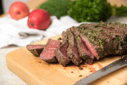 Herbs and Spices Marinated and Cooked to Medium Rare London Broil Steak