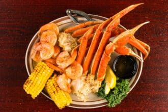 Steamed Crab Legs And Shrimp