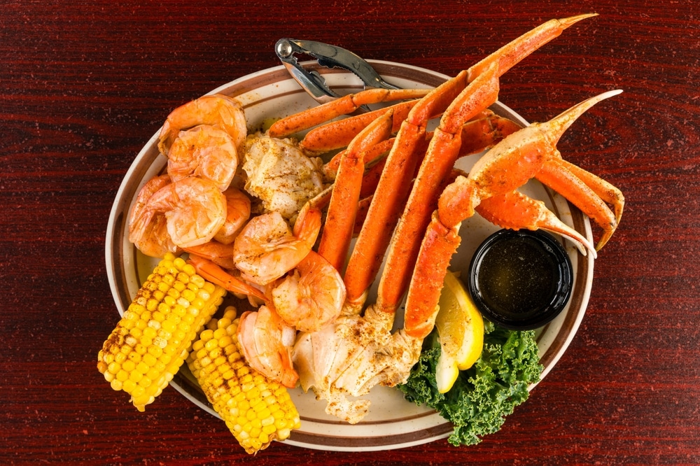 Steamed Crab Legs And Shrimp