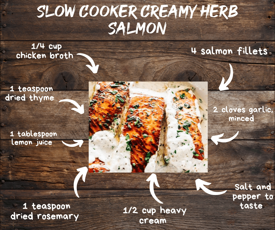  Ingredients list of slow cooker creamy herb salmon